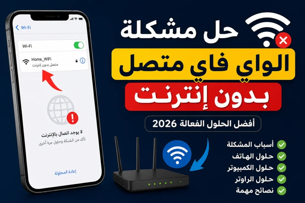 حل مشكلة الواي فاي متصل بدون إنترنت