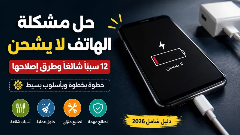 حل مشكلة الهاتف لا يشحن الأسباب والحلول