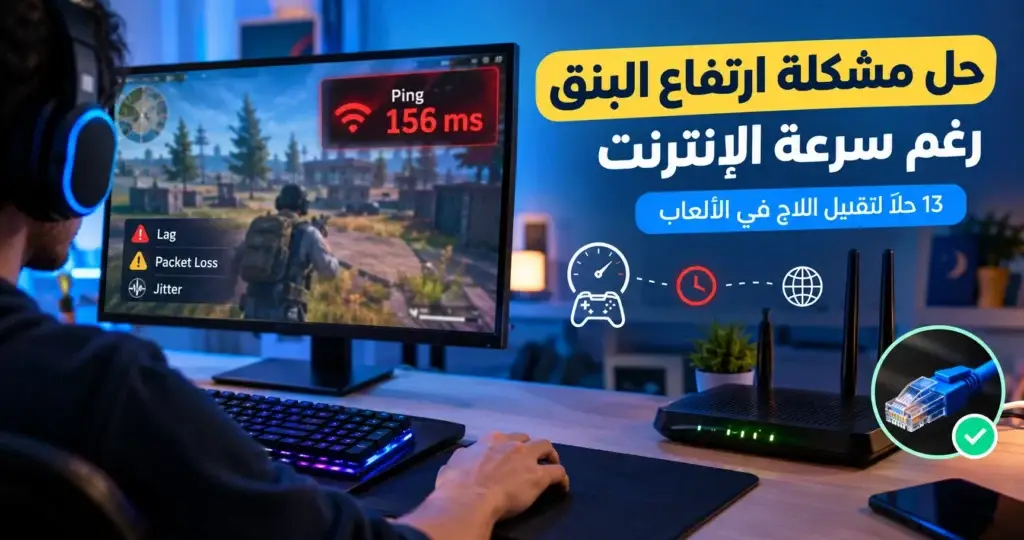حل مشكلة ارتفاع البنق رغم سرعة الإنترنت